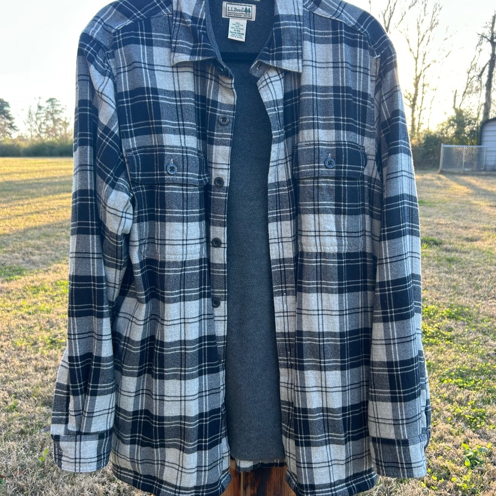 L.L. Bean Men's Plaid Sherpa Flannel